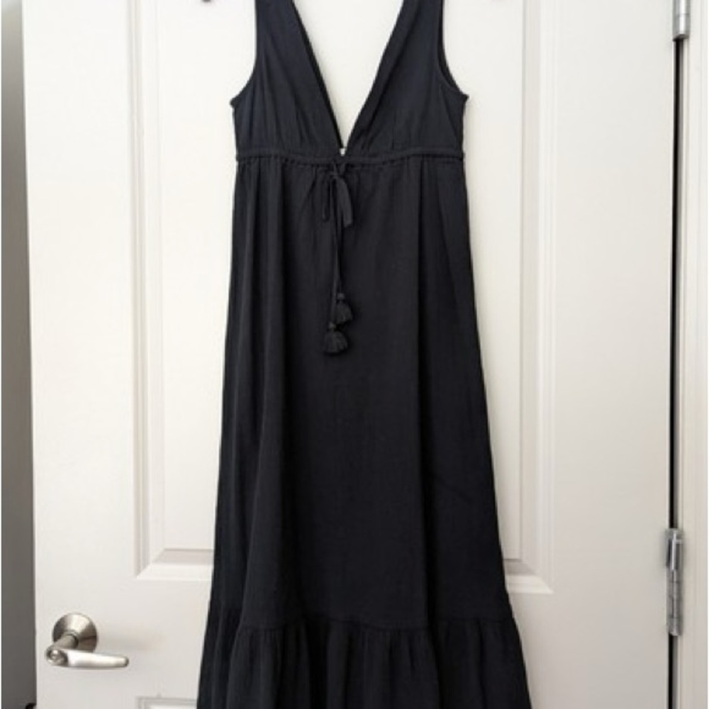 NWT J Crew Sleeveless Double V-Neck Maxi Dress with Tie Detail